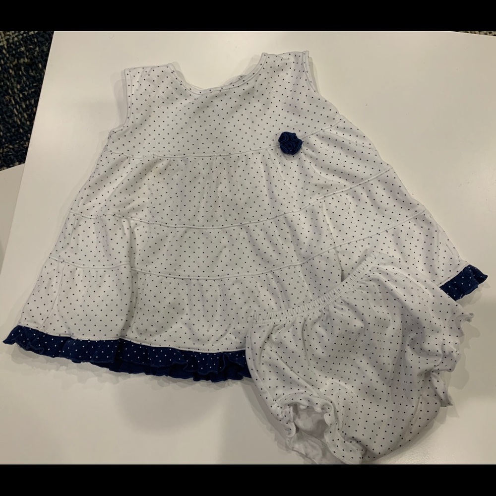 Kissy Kissy Navy and White Polka Dot  Dress